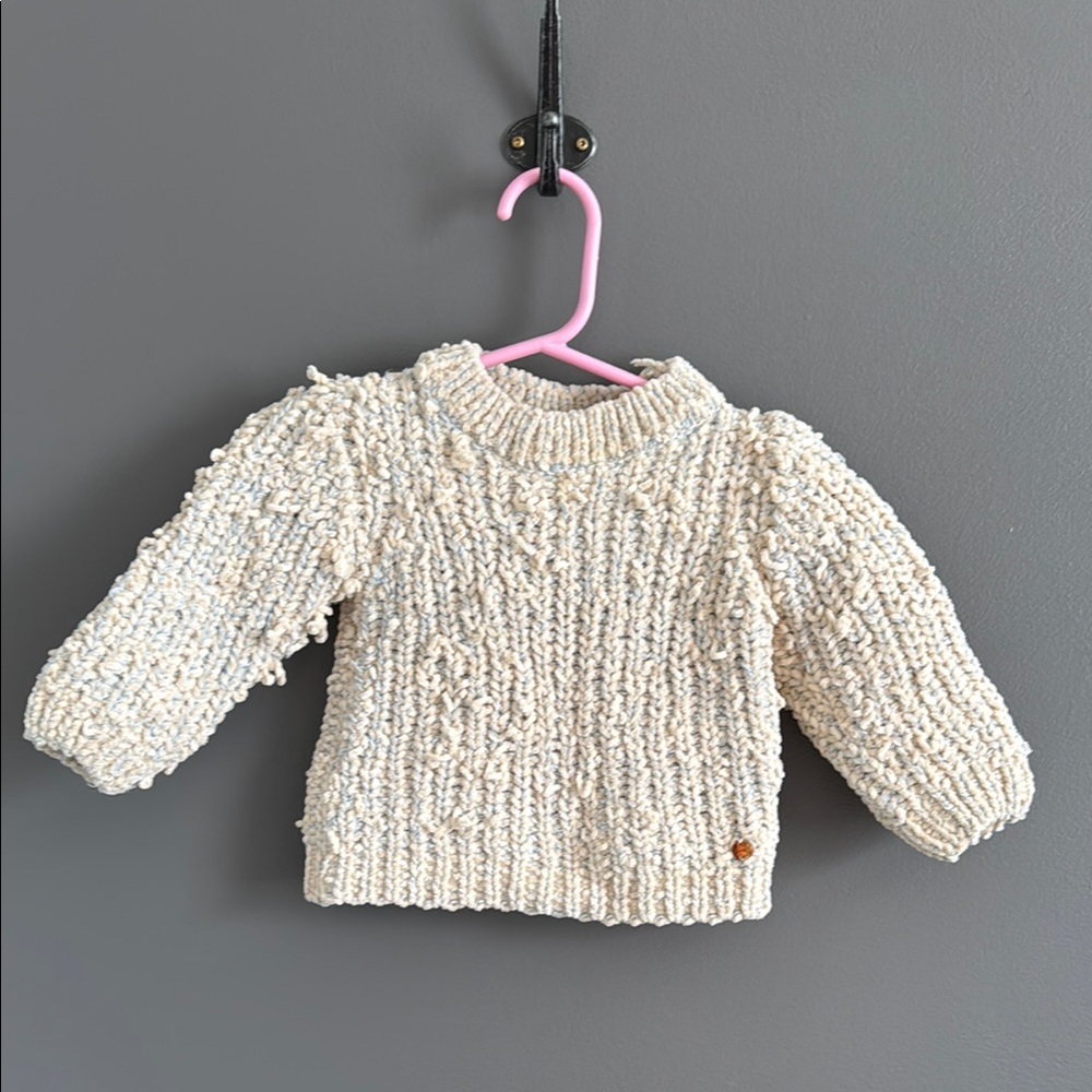 Esprit Cream and Blue Knit Sweater